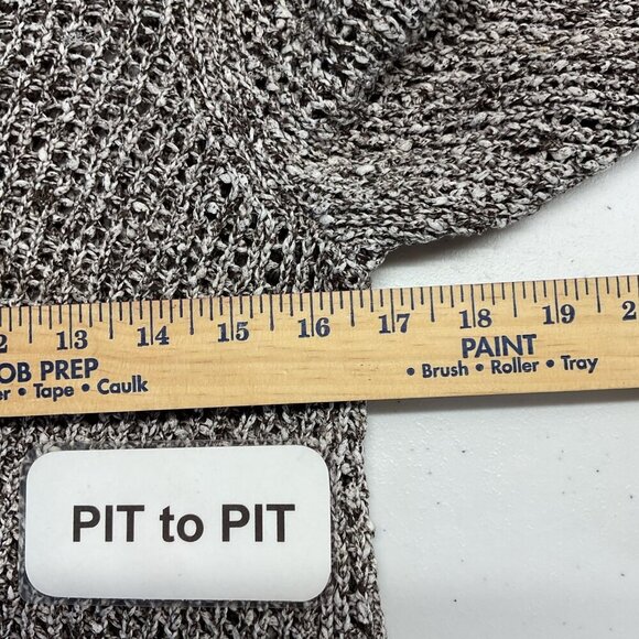 Eileen Fisher Crew Neck Open weave Sweater Brown marbled size Med‎ Pet. neutral - Picture 6 of 8